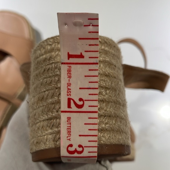 🥳🥳LUCKY BRAND Valki Espadrilles Platform Wedge Sandals, Size 9 1/2  Tan - Picture 6 of 9